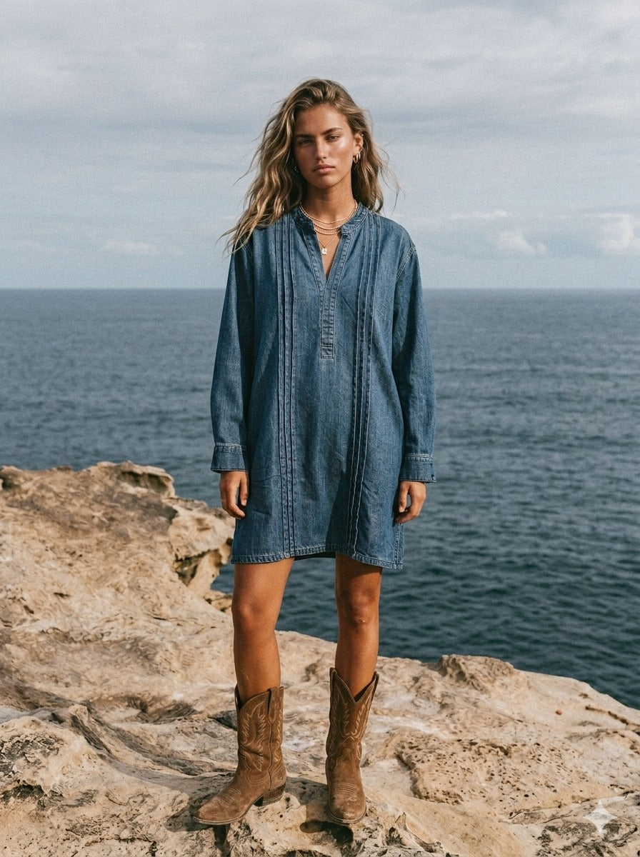 XB8009 DENIM DRESS