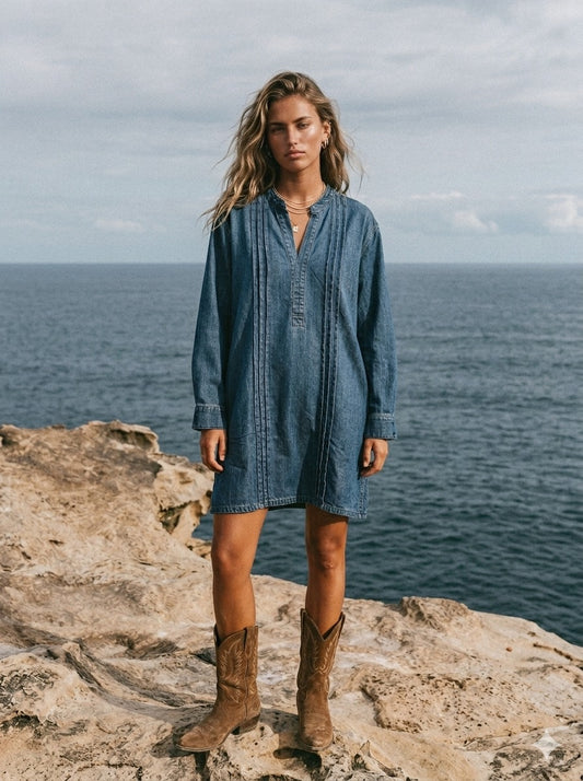 XB8009 DENIM DRESS