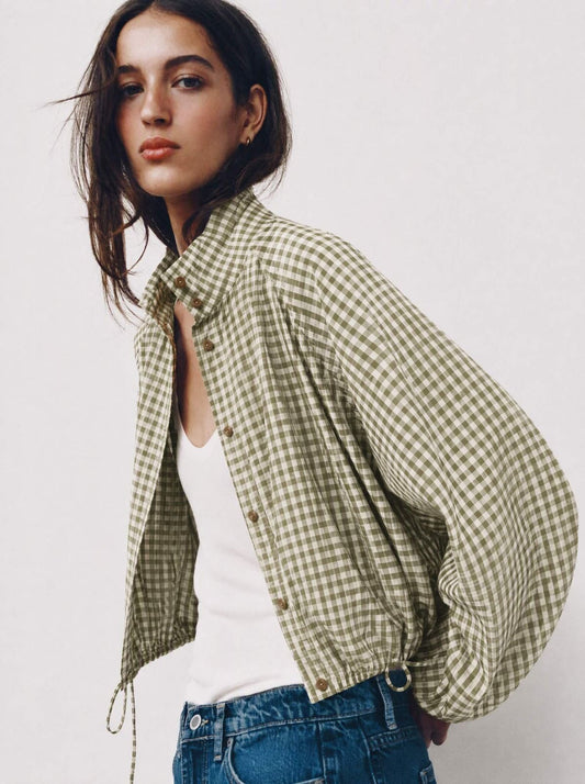 SM_RQ_90703-NC - Spring Lightweight Gingham Jacket