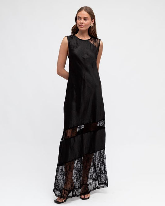 PH12745/O SATIN LACE MAXI