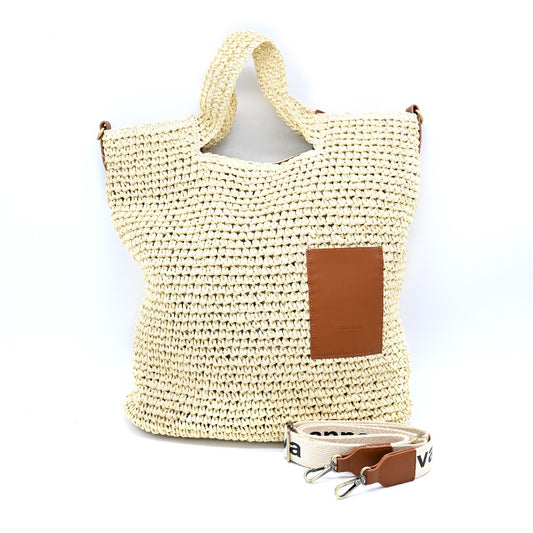 Raffia Tote - Cream - ABN-CR