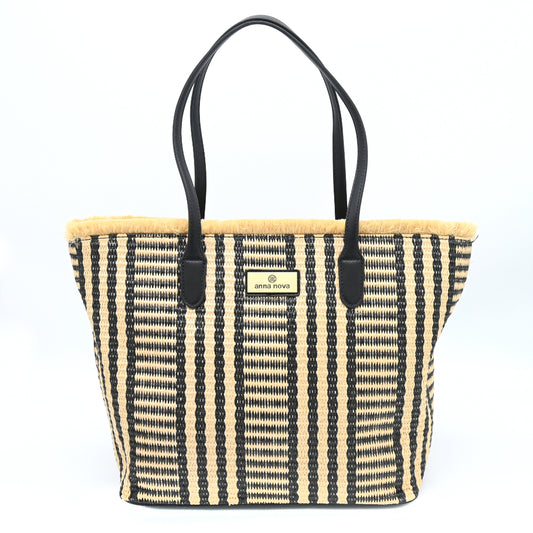 Raffia Handbag - Black