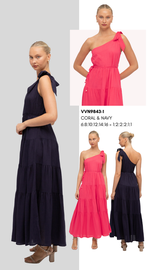 VVN9843-1/O ONE SHOULDER MAXI