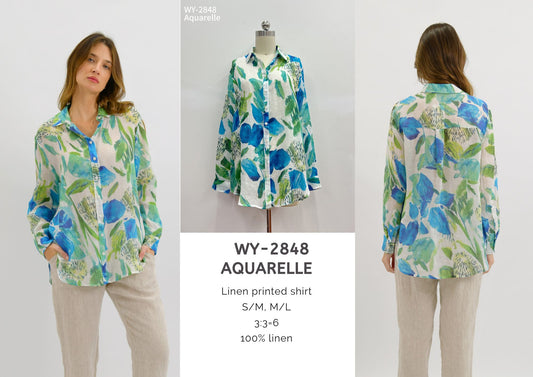 WY-2848/O Aquarelle Linen Shirt
