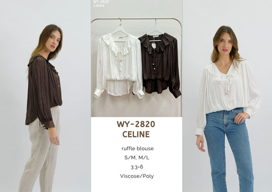 WY-2820/O Celine ruffle blouse