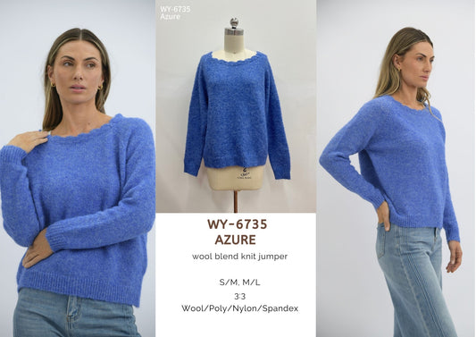 WY-6735 Azure wool blend knit