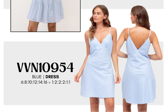 VVN10954/O MIDI BLUE DRESS