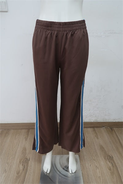 VV11621/O CHOCOLATE STRIPE PANNEL PANTS