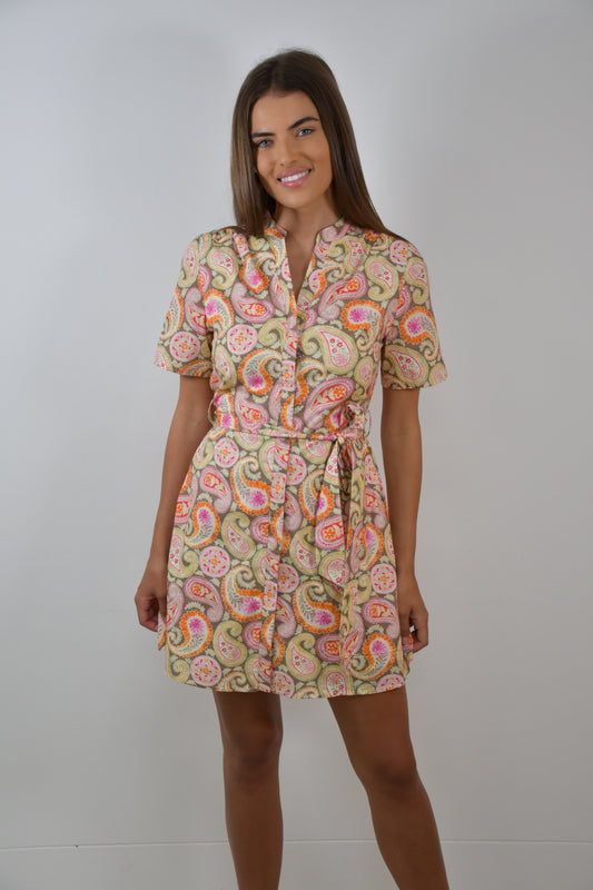 LX2564-1J/O PAISLEY PRINT MINI DRESS