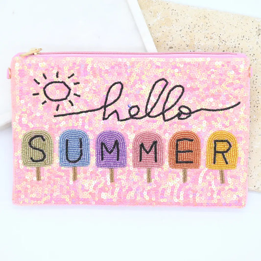 Hello Summer Beaded Pouch - BEV-CL