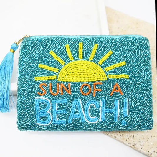 Beaded Sun of a Beach Pouch - BFB-PO