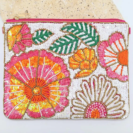 Beaded Flower Clutch - BFC-CL