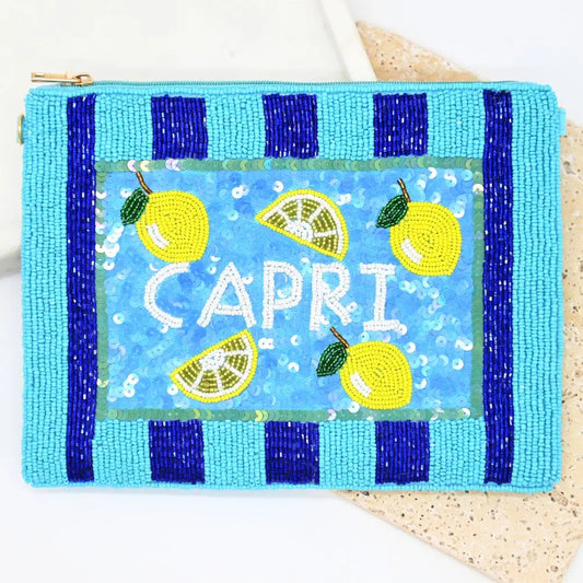 Capri Blue Beaded Clutch BGU-CL