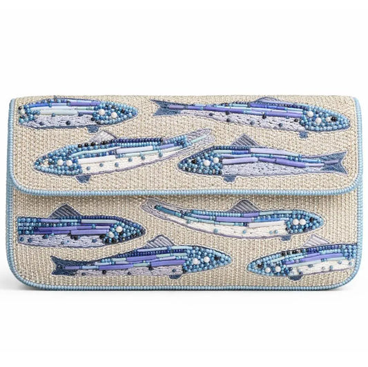 Silver Sardines Beaded Clutch BHB-CL