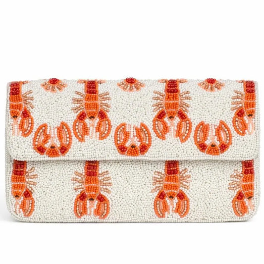 White Lobster Beaded Clutch BHD-CL