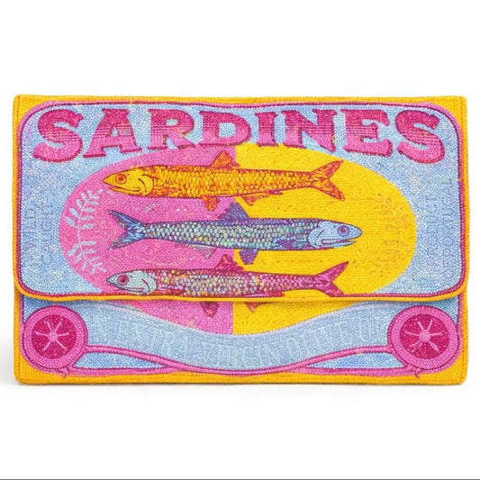 Retro Sardines Beaded Clutch BHN-CL