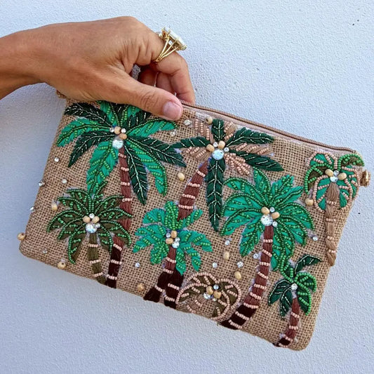 Palm Grove Beaded Pouch BIO-CL