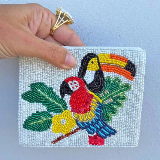 Feathered Friends Beaded Pouch BIX-PO