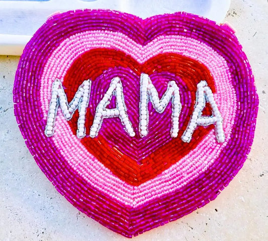 Mama Heart Beaded Clutch BJE-PO