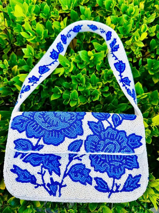Magnolia Blue Beaded Bag BJH-BG