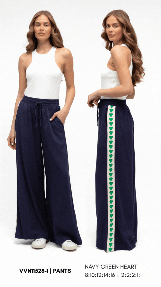 VVN11528-1/O - HEART TAPE PANTS