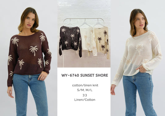 WY-6740/O Sunset shore cotton/linen knit