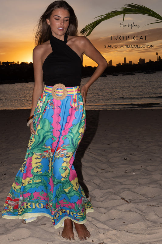 ALP1298 RIO THE TROPICS MAXI SKIRT