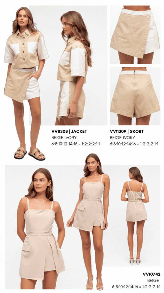 VV11309/O MINI TWO TONE DENIM SKORT