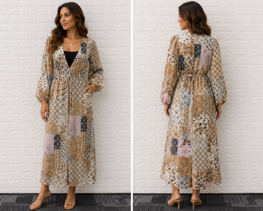 60358-45/O LONG SLEEVE DRESS/CAPE