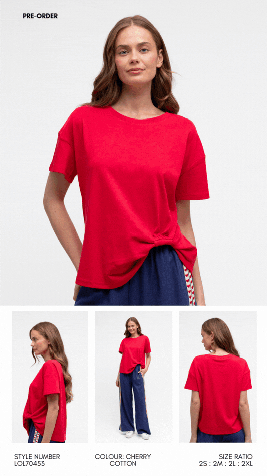 LOL70453/H KNOT FRONT TEE