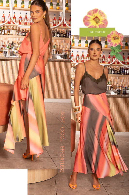 LPE1006/O OMBRE GODDESS MAXI SKIRT