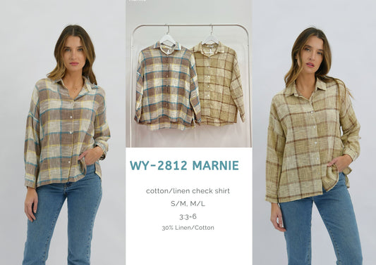 WY-2812/O Marnie cotton/linen check shirt