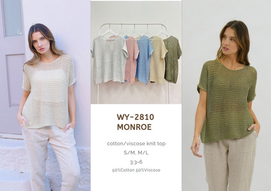 WY-2810/O Monroe cotton/viscose knit top