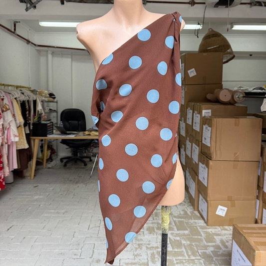 180-16T Chocolate/Blue Polka Dot