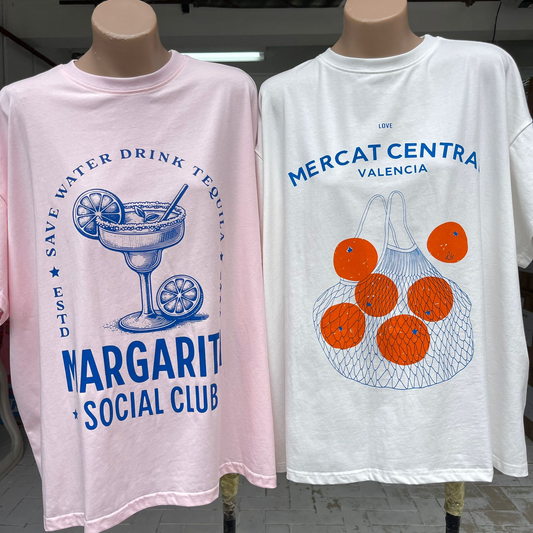 #495-1T Margarita Social Club T-shirt #605-1T Mercat Central Valencia T-shirt
