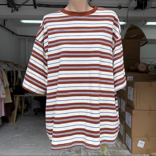 757-2 Blue/Brown Stripe Tshirt
