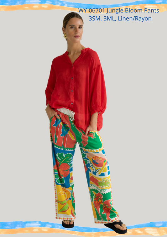 WY-06701/O - JUNGLE BLOOM  PANTS