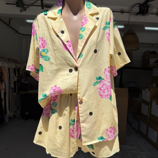 732-5 Yellow Polka Hydrangea Set