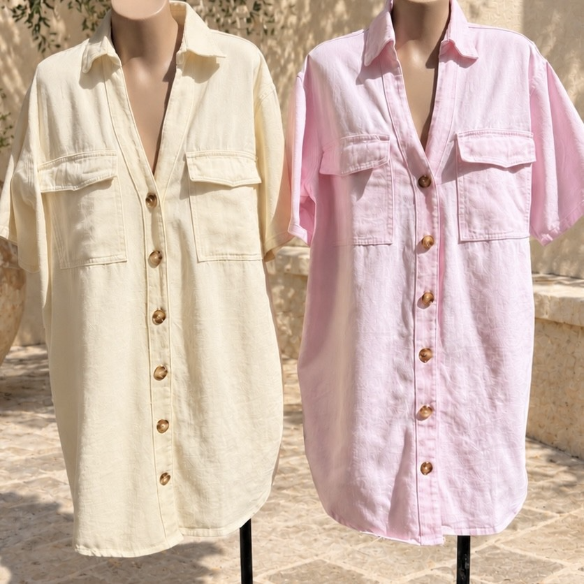 Z108 Denim Button Mini Dress