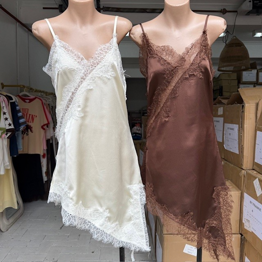 730 LACE SATIN MINI DRESS (2each)