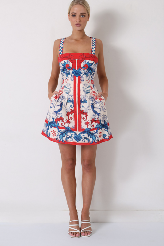 SHLP022  MINI DRESS - COASTAL CAPRI