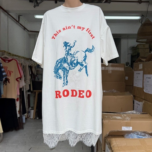 766-1 White Rodeo Tshirt Lace Dress (4)
