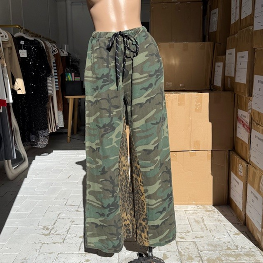 794-1 Dark Camo With Leopard Detail Pants