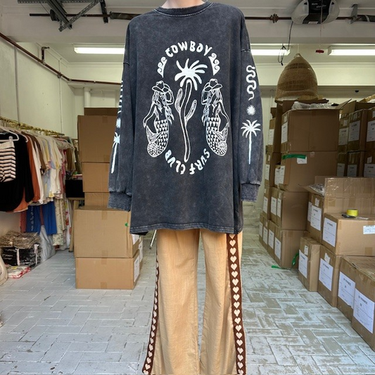 #677-1 Cowboy Surf Club Acid Wash Set