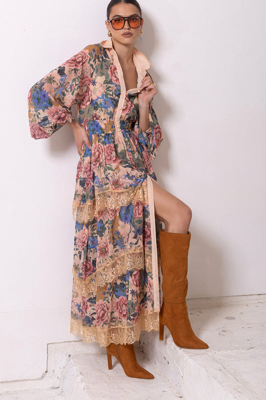 LPE881/O FLORAL FÉTE MAXI DRESS