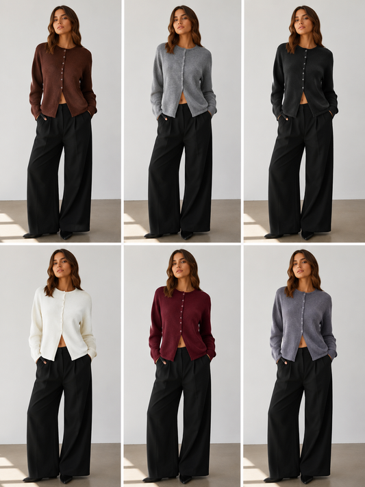 C6001/O BUTTON UP CARDI