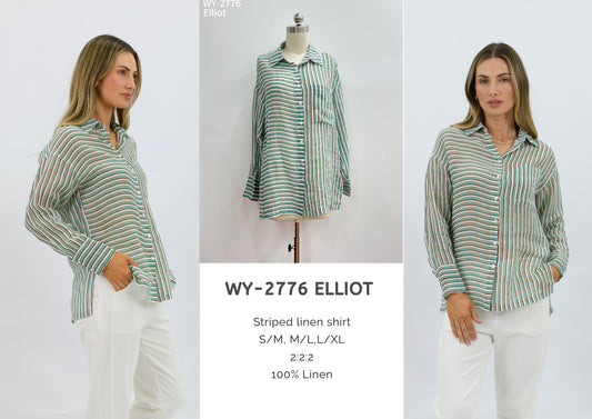 WY-2776/O - Elliot striped linen shirt