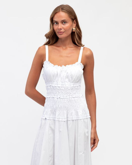 TF11132/O SHIRRED STRAPPY MAXI