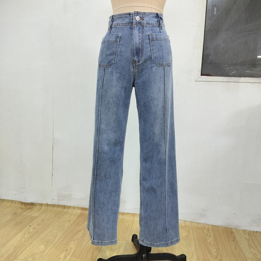 VX23040 MID WASH - High waist jeans