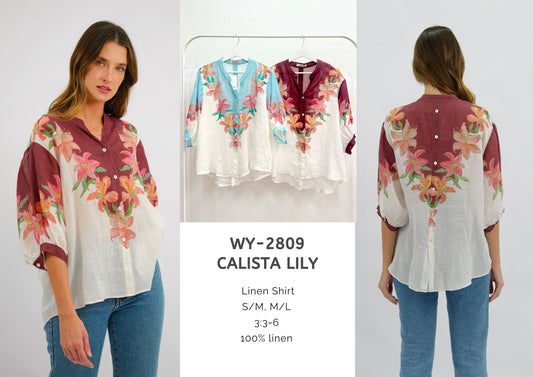 WY-2809/O Calista Lily Linen Shirt